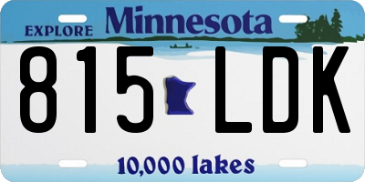MN license plate 815LDK
