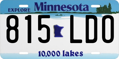 MN license plate 815LDO