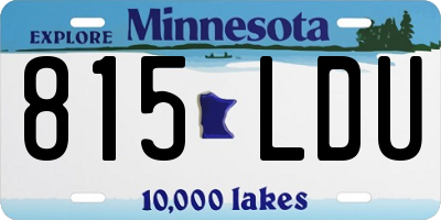 MN license plate 815LDU