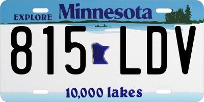MN license plate 815LDV