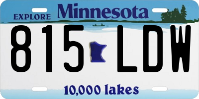 MN license plate 815LDW