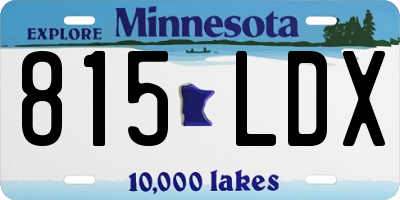 MN license plate 815LDX