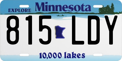 MN license plate 815LDY