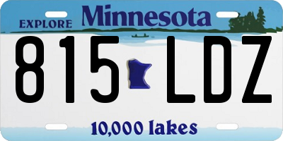 MN license plate 815LDZ