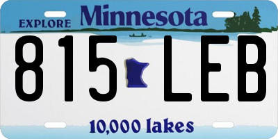 MN license plate 815LEB