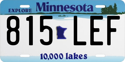 MN license plate 815LEF