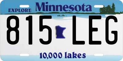 MN license plate 815LEG