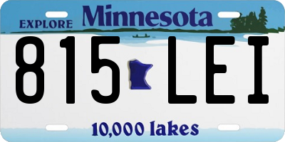 MN license plate 815LEI