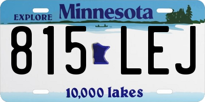MN license plate 815LEJ