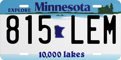 MN license plate 815LEM