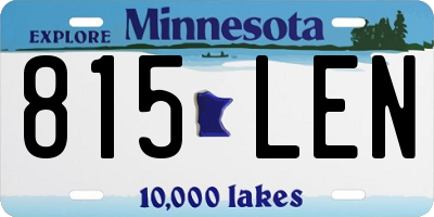 MN license plate 815LEN