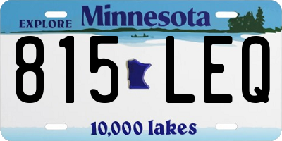 MN license plate 815LEQ