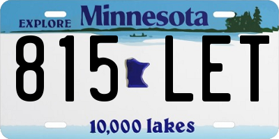 MN license plate 815LET