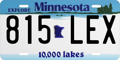 MN license plate 815LEX