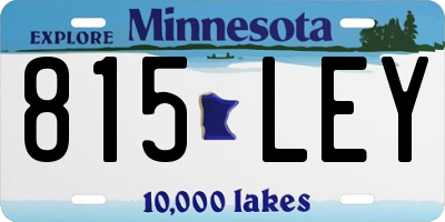 MN license plate 815LEY