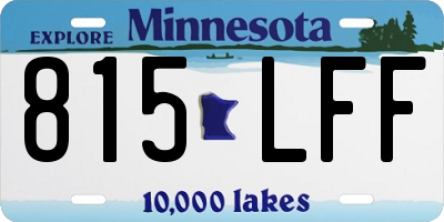 MN license plate 815LFF