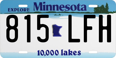 MN license plate 815LFH