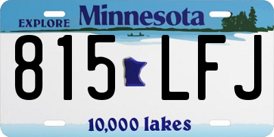 MN license plate 815LFJ
