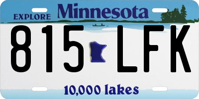 MN license plate 815LFK