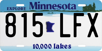 MN license plate 815LFX