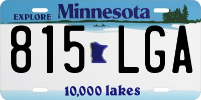 MN license plate 815LGA
