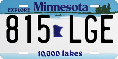 MN license plate 815LGE