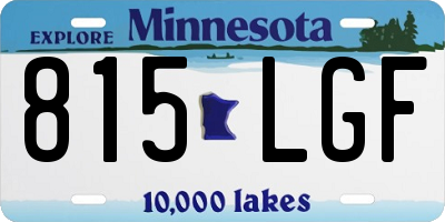 MN license plate 815LGF