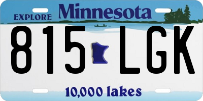 MN license plate 815LGK
