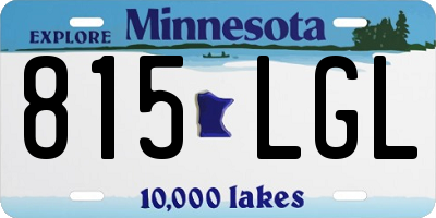 MN license plate 815LGL