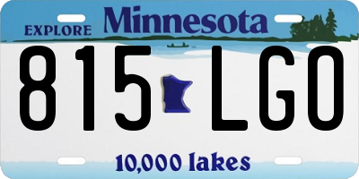 MN license plate 815LGO