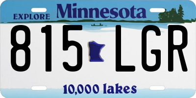 MN license plate 815LGR