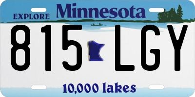 MN license plate 815LGY