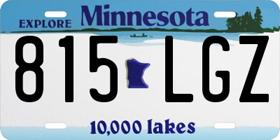 MN license plate 815LGZ