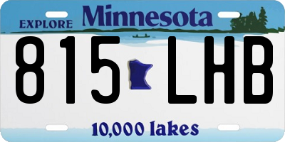 MN license plate 815LHB