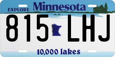 MN license plate 815LHJ