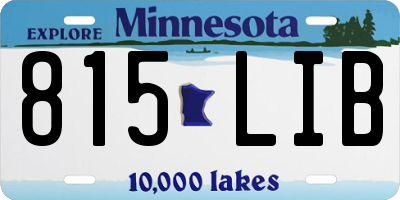 MN license plate 815LIB
