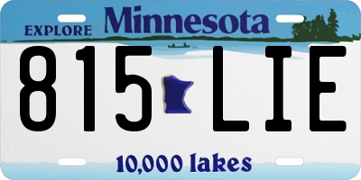 MN license plate 815LIE