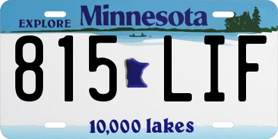 MN license plate 815LIF