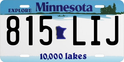 MN license plate 815LIJ