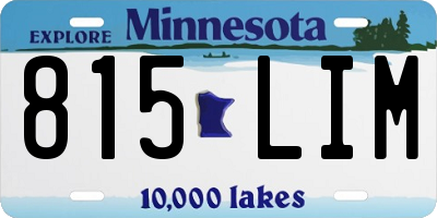 MN license plate 815LIM