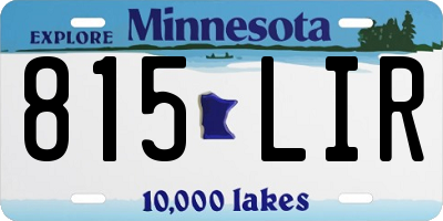 MN license plate 815LIR