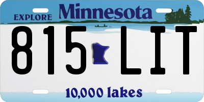 MN license plate 815LIT