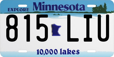 MN license plate 815LIU