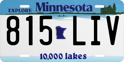 MN license plate 815LIV