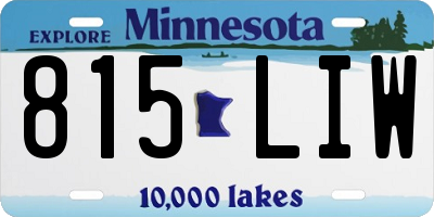 MN license plate 815LIW