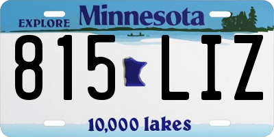 MN license plate 815LIZ