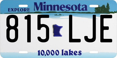 MN license plate 815LJE