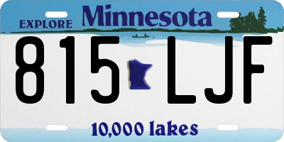 MN license plate 815LJF