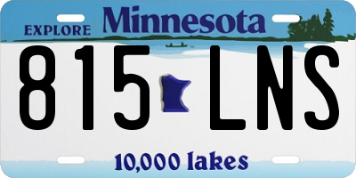 MN license plate 815LNS