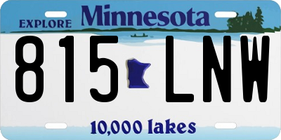 MN license plate 815LNW